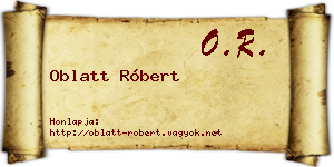 Oblatt Róbert névjegykártya